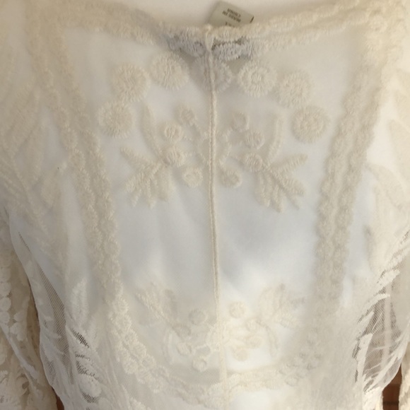 St. Tropez Sheer Ivory Blouse SZ L - Picture 5 of 15
